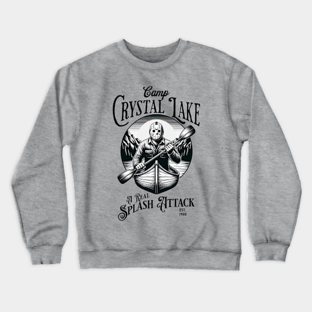 Camp Crystal Lake - A Real Splash Attack [EST 1980] Crewneck Sweatshirt by Blended Designs